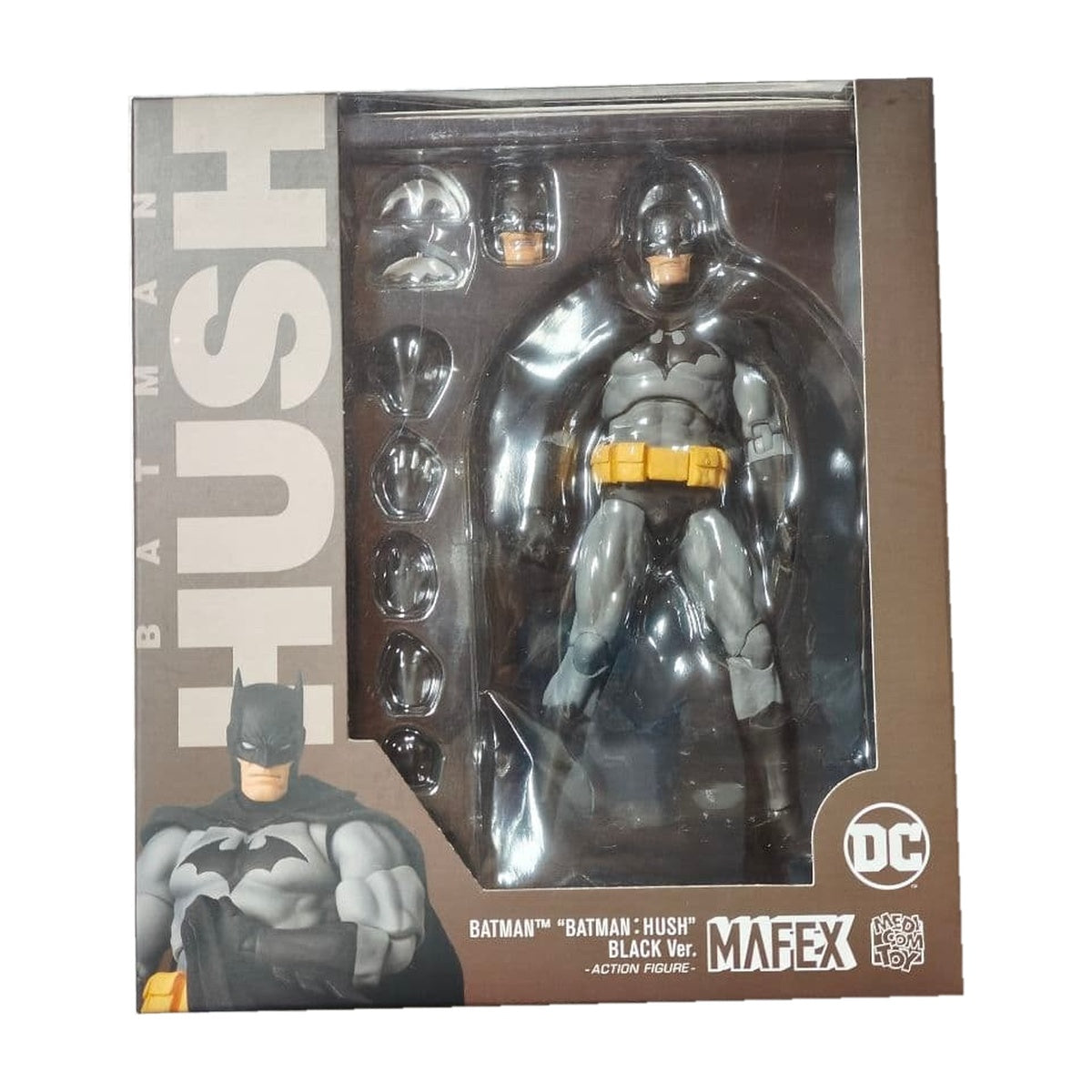 MAFEX No.126 BATMAN "HUSH" BLACK Ver. — package reference photo, white background | 60ccc75b0710da20