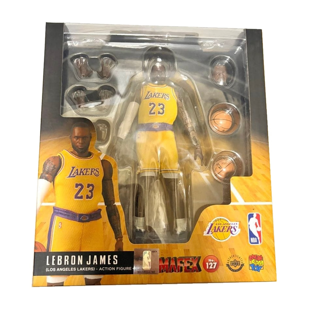 MAFEX No.127 LeBron James (Los Angeles Lakers) — package reference photo, white background | 076ba75af2de4624