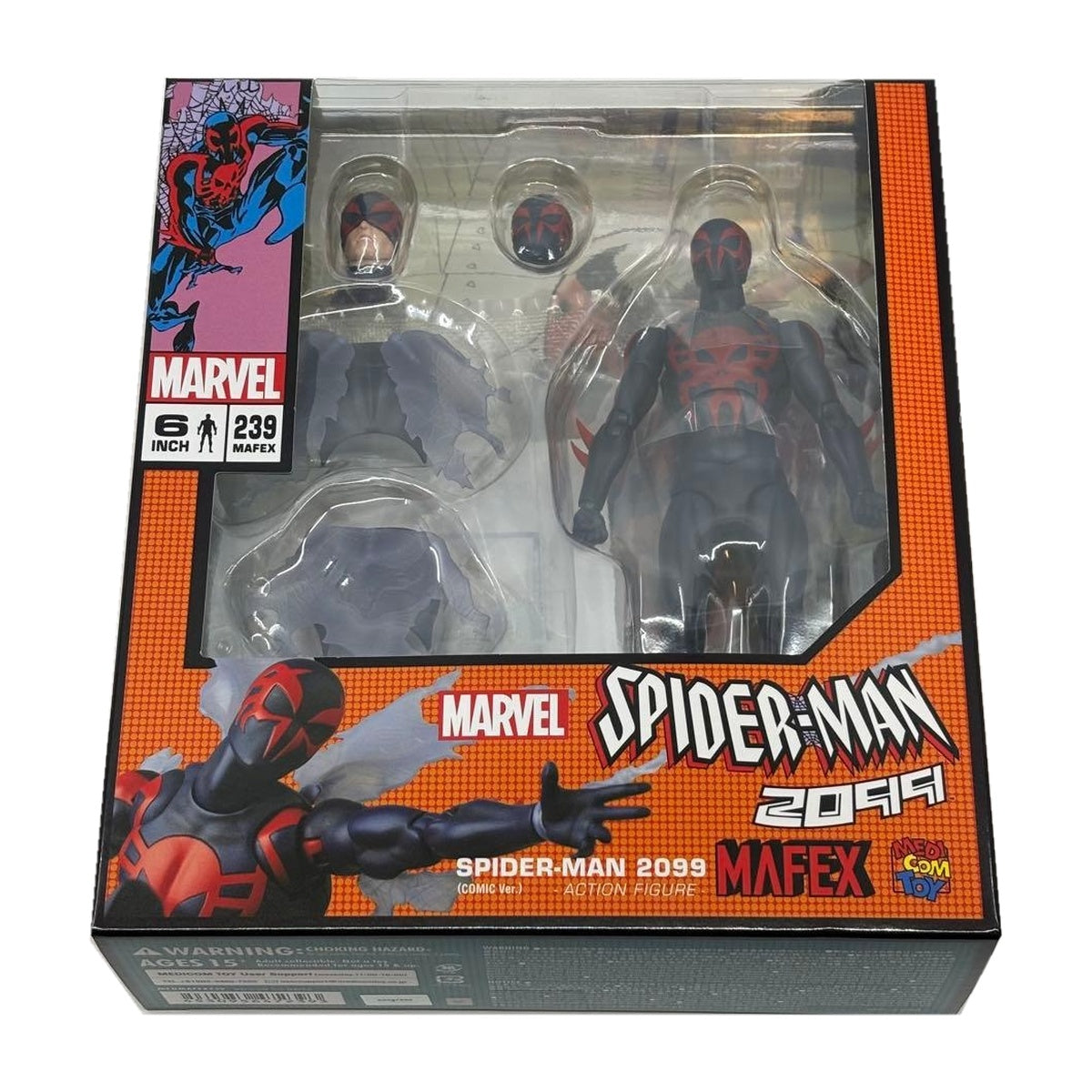 MAFEX No.239 SPIDER-MAN 2099(COMIC Ver.) — package reference photo, white background | 5ab847fc9d67fc70